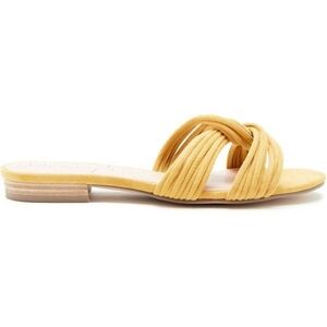 Sole Society Dahlia Suede Knotted Slide Sandal Spicy Mustard Women's 9.5